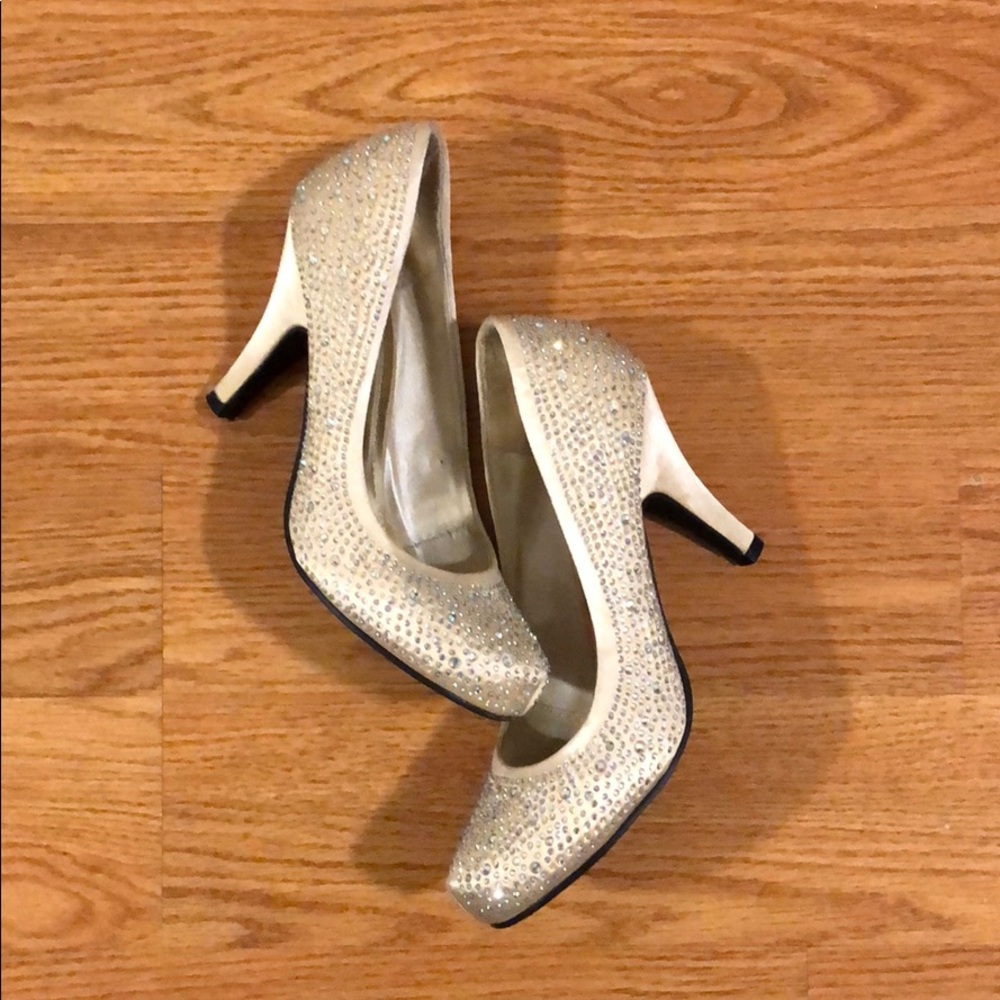 Rhinestone mid-heels shoes